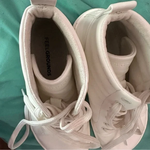 White High-Top Women's Sneakers - Clean Casual Style - Picture 3 of 6